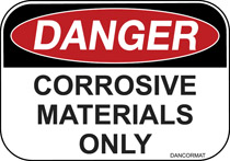 Danger Corrosive Materials