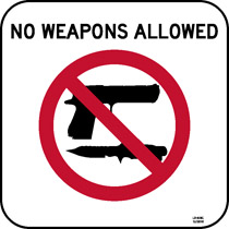 No Weapons - Gun & Knife (Decal)
