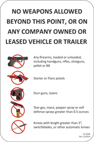 No Weapons Company Vehicle