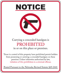 Nebraska Gun Code Sign