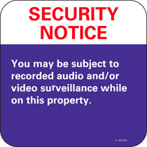 Audio/Video Surveillance Notice 1