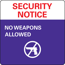 Security Sign - Weapons