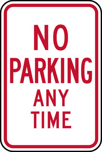 No Parking Any Time-Red